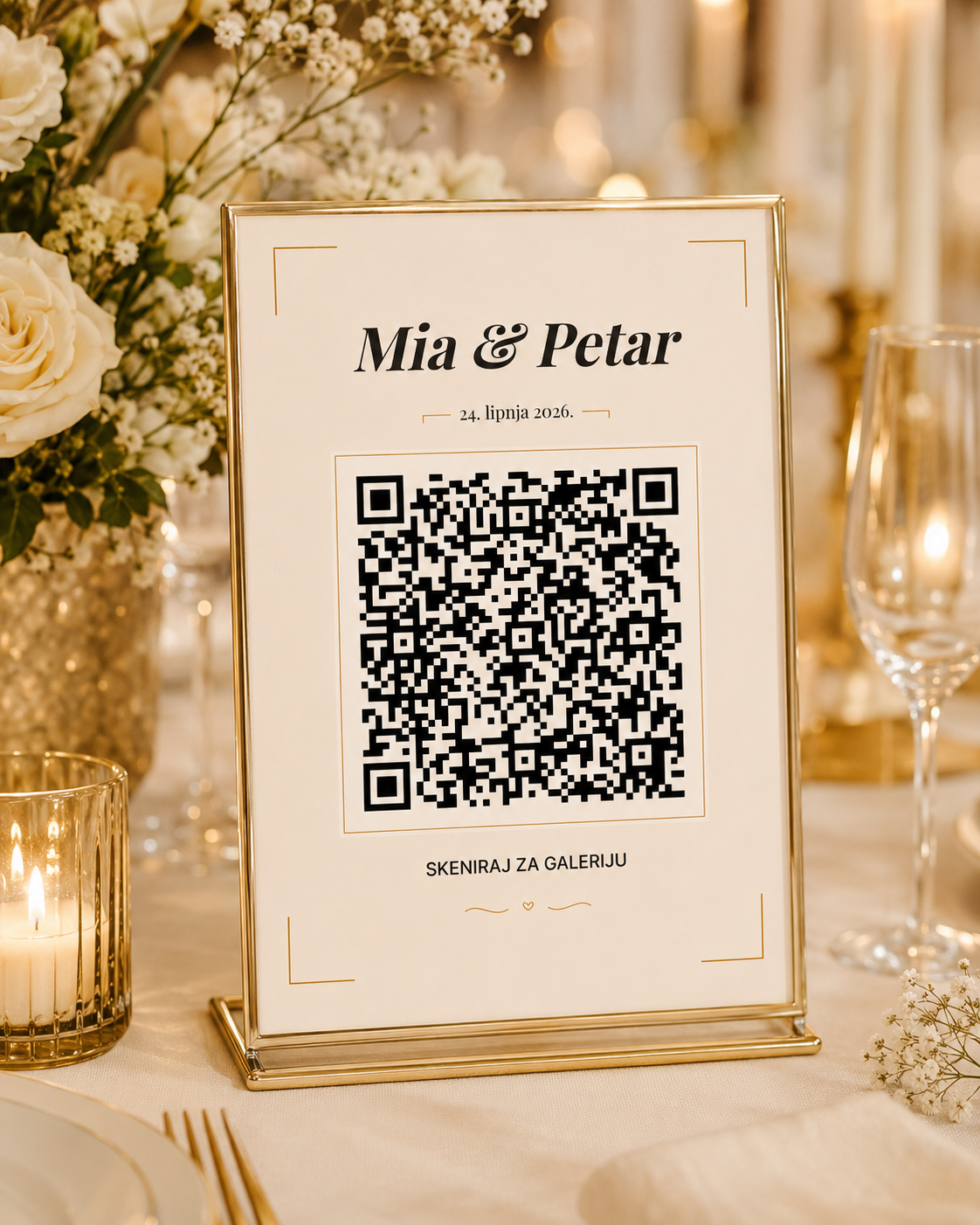 QR kod galerija na stolu